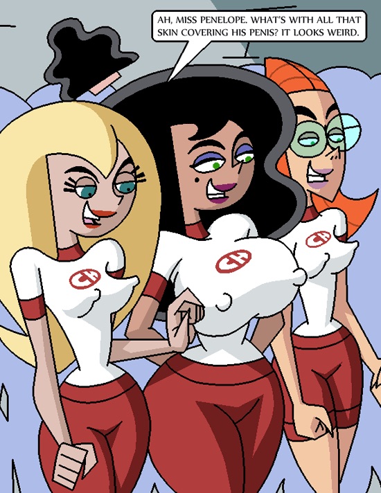 3girls big_breasts black_hair blonde_hair breasts busty clothed curvy curvy_figure danny_phantom dboy digital_media_(artwork) erect_nipples_under_clothes eyeshadow female female_focus female_only gym gym_clothes gym_shorts gym_uniform hair hips hourglass_figure huge_breasts human large_breasts legs lips long_hair mole_under_eye multiple_girls nickelodeon nipple_bulge orange_hair red_clothing red_legwear round_glasses short_sleeves slim slim_waist star_(danny_phantom) t-shirt toony waist white_clothing wide_hips