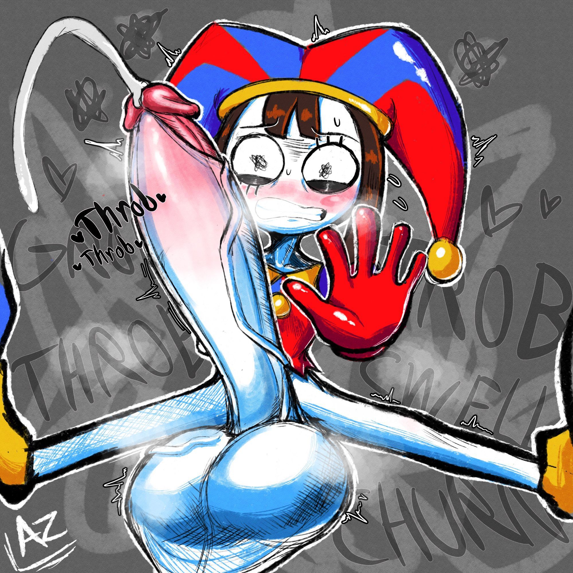 1futa, 2023, 2d, 2d (artwork), 2d artwork, balls, balls clench, balls clenching, bottomless, breasts, clenched teeth, clothed, clothing, cowl, darkazurensfw, embarrassed, erection, futa only, futanari, glitch productions, gooseworx, huge balls, huge cock, humanoid, humanoid penis, intersex, outside, partially clothed, penis, pomni, pomni (the amazing digital circus), sitting, skinny, small but hung, solo, spread legs, testicles, testicles clench, the amazing digital circus, throbbing penis, white skin, xddcc