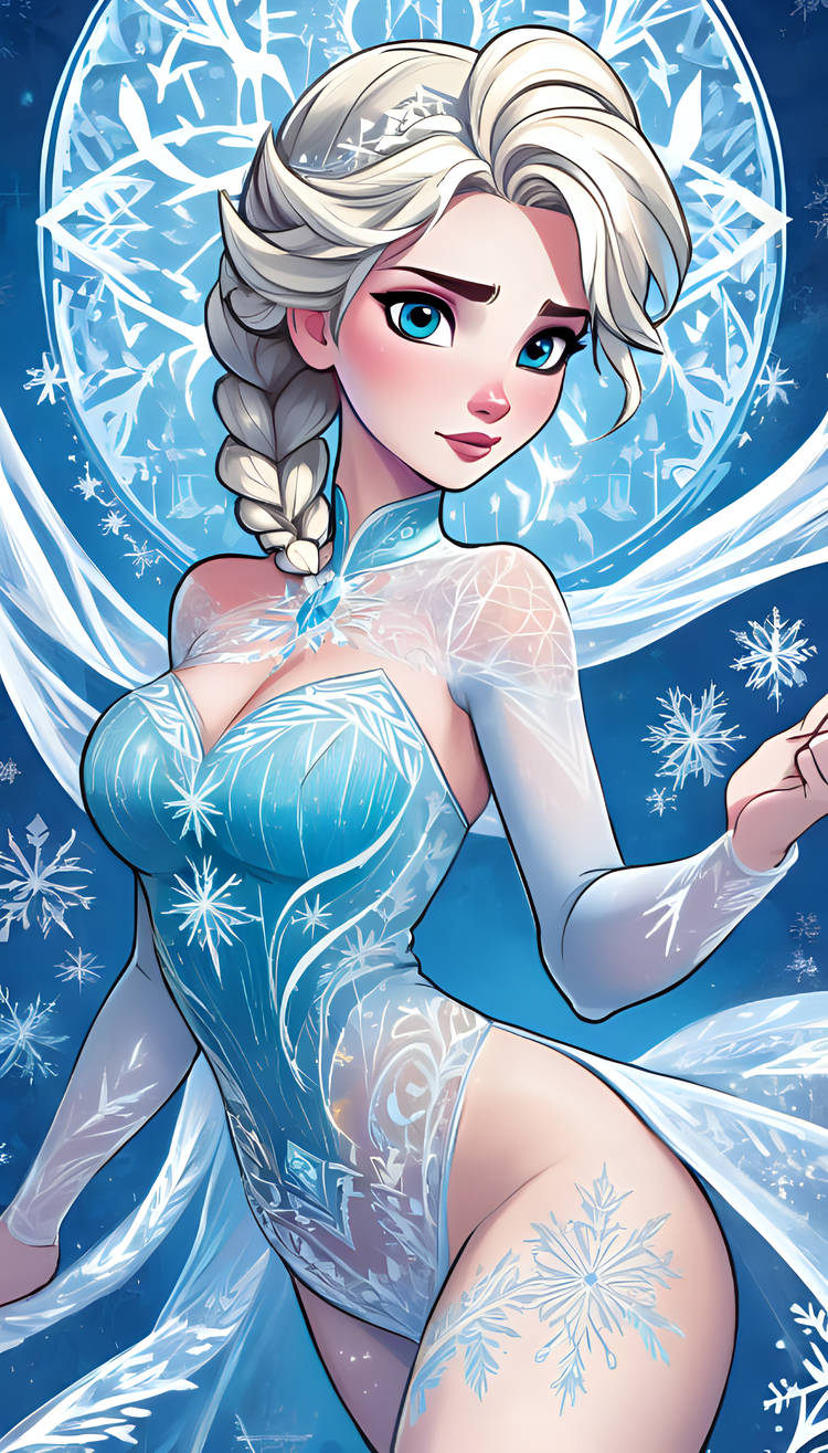 ai_generated disney disney_princess elsa_(frozen) female frozen_(film) lingerie lust underwear weird_eyes weird_hands