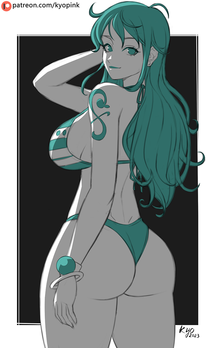 ass, breasts, female, female only, kyopink, nami (one piece), one piece, post-timeskip, sideboob, solo, tagme