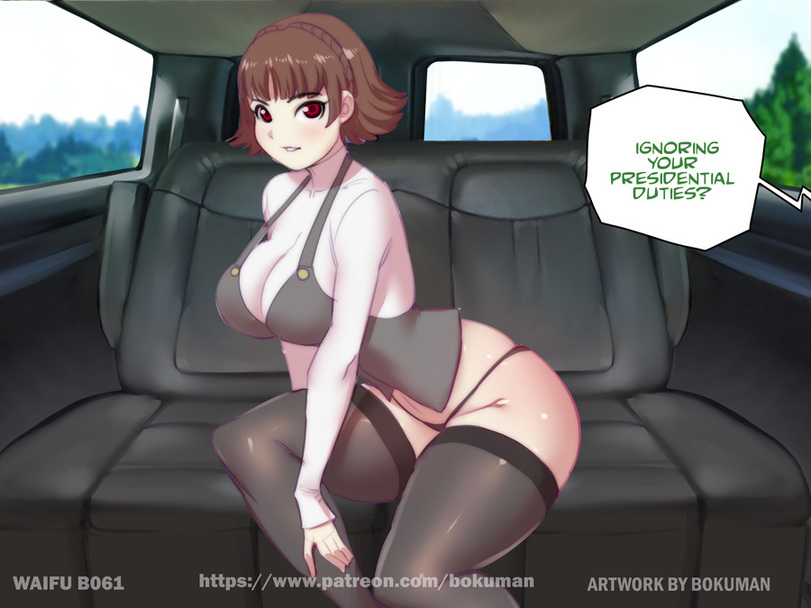 1girls, atlus, before anal, before sex, big breasts, bokuman, breasts, brown hair, busty, camera, casting, casting couch, female, female only, imminent sex, large breasts, makoto niijima, no pants, panties, persona, persona 5, persona 5 royal, sofa, thick thighs, thong, uncensored, undressed, video game character, video games, wide hips