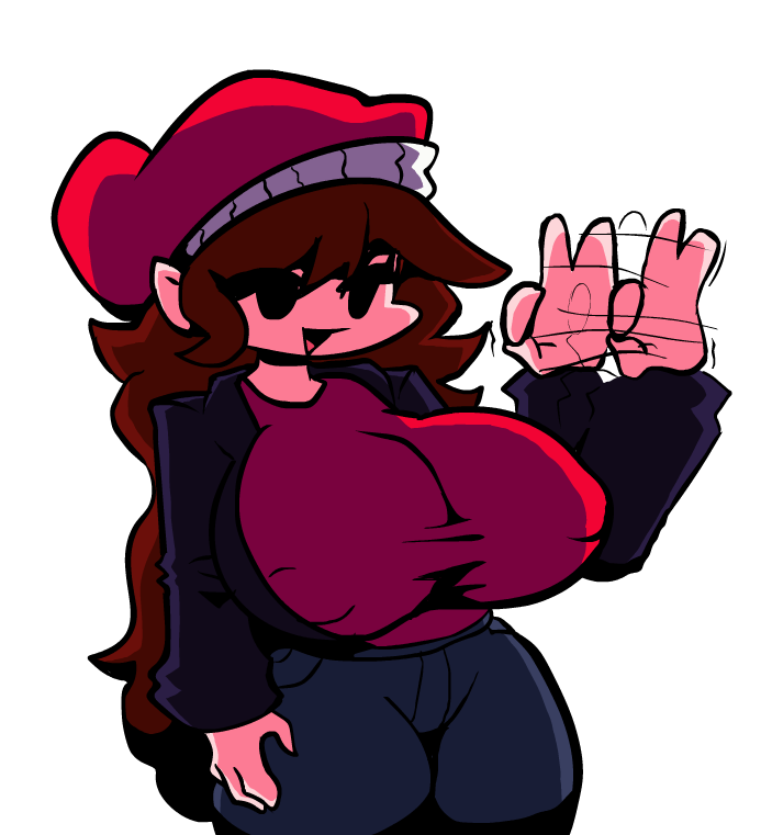 ass, big breasts, blowjob gesture, breasts, female, friday night funkin, friday night funkin lullaby, friday night funkin mod, girlfriend (friday night funkin), hips, huge ass, huge breasts, hypnos lullaby, jacket, lullaby girlfriend (fnf), solo, video games