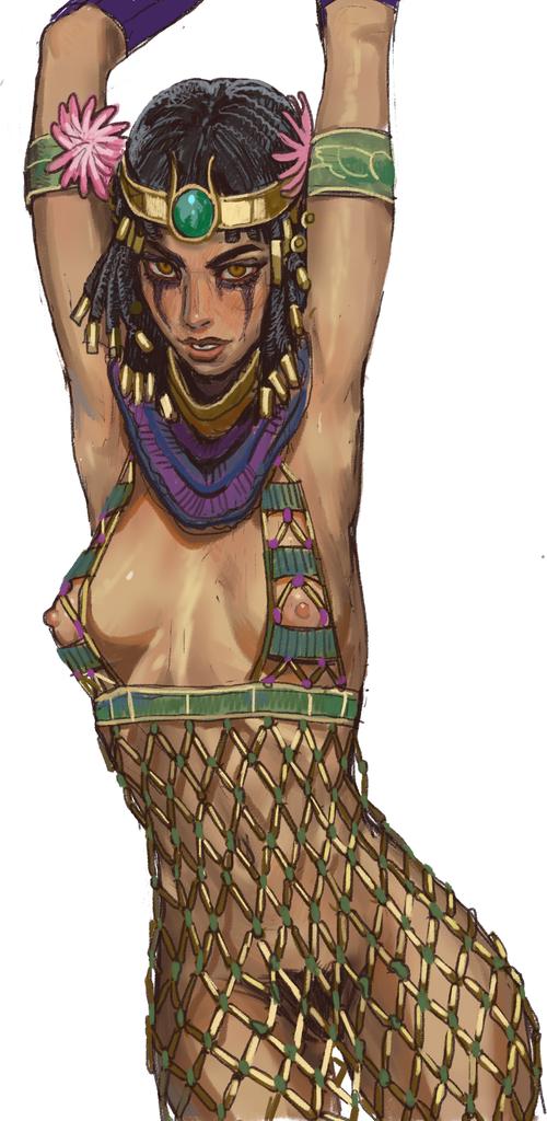 1girls ancient_egypt armpits arms_up beaded_dress black_hair braided_hair cleavage cowboy_shot dreadlocks dress egyptian egyptian_clothes egyptian_female egyptian_headdress female female_only full_cleavage historical history human human_only jewelry looking_at_viewer makeup medium_breasts mossa nipples no_bra no_panties pubes pubic_hair revealing_clothes see-through see-through_clothing simple_background slim_waist solo solo_female tausret toned_female total_war:_pharaoh translucent_clothing white_background