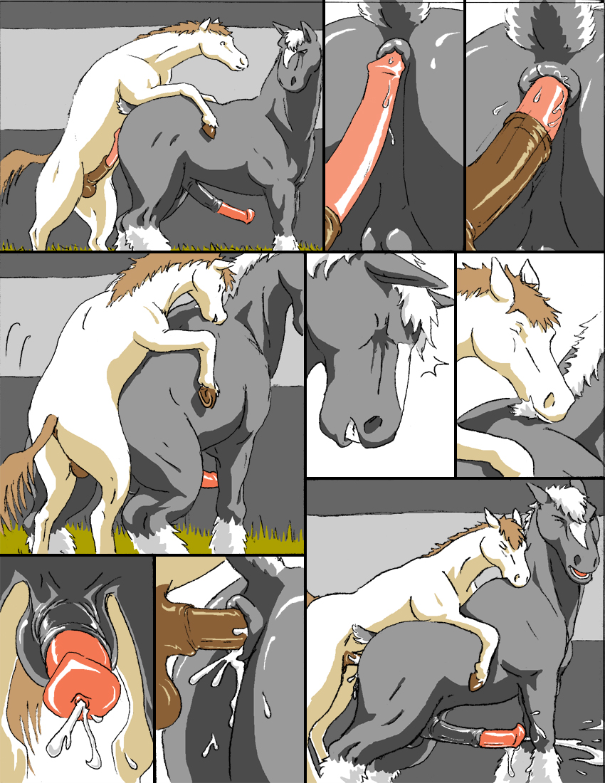 2boys anal comic crossdressing feral furry furry_only horse male multiple_males no_humans reiger yaoi