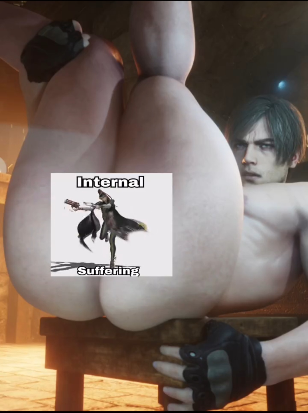 ass, big ass, big butt, censored, gay, gaymer93, ggaymer93, leon scott kennedy, male, resident evil, resident evil 4
