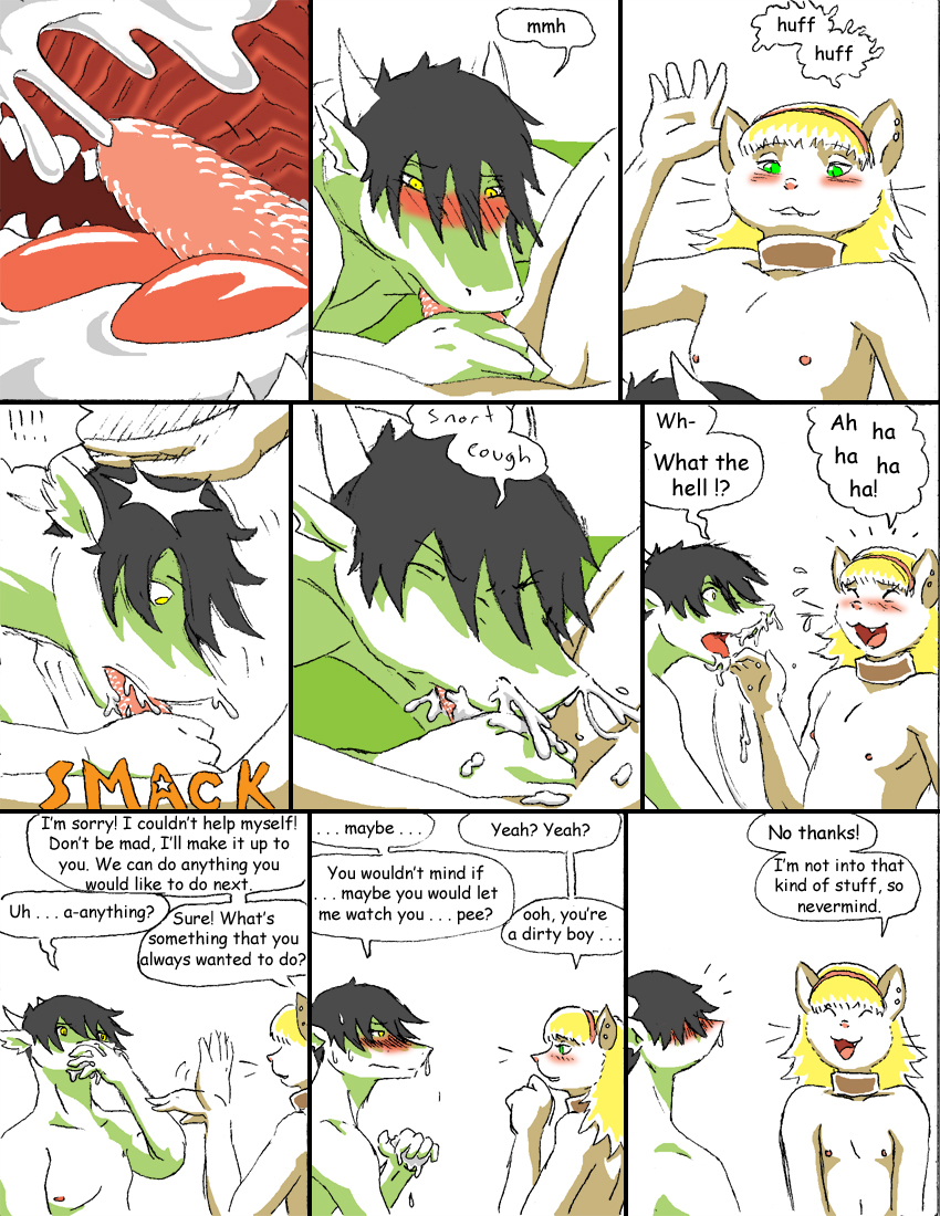 anthro comic crossdressing dragon feline fur furry lizard oral reiger scalie