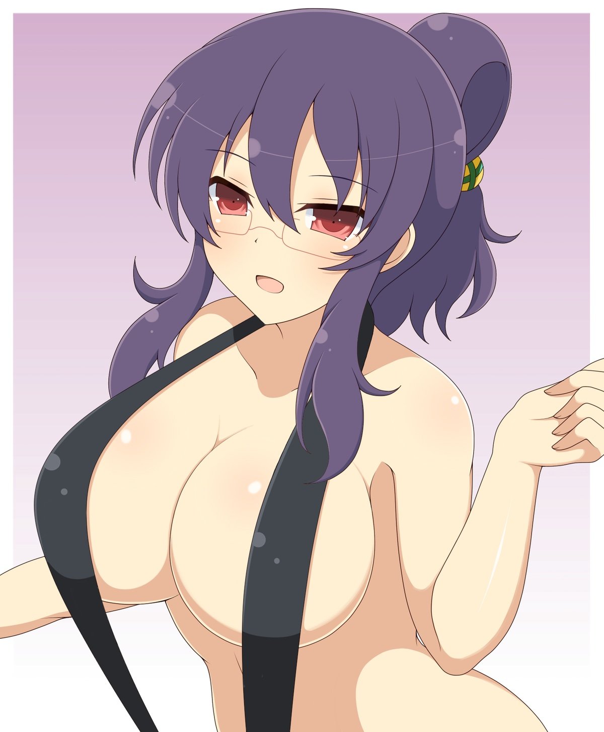 accurate_art_style big_breasts curvy glasses huge_breasts ichiryuu_tsumiki looking_at_viewer marvelous milf rin_(senran_kagura) senran_kagura slingshot_bikini slingshot_swimsuit suzune_(senran_kagura) thick upper_body wide_hips