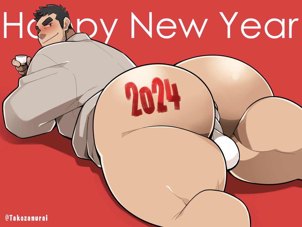 1boy 2024 ass ass_focus bara bara_ass big_ass big_ass_(male) big_butt big_thighs blush blushing_male bubble_ass bubble_butt dilf drink drunk dumptruck_ass dumptruck_butt fat_ass fat_butt gay happy_new_year huge_ass huge_butt large_ass large_butt looking_back looking_back_at_viewer male male_only massive_ass massive_butt plump_ass plump_butt round_ass round_butt shot shot_glass solo solo_male takezamurai thick_ass thick_butt thick_thighs thighs underwear