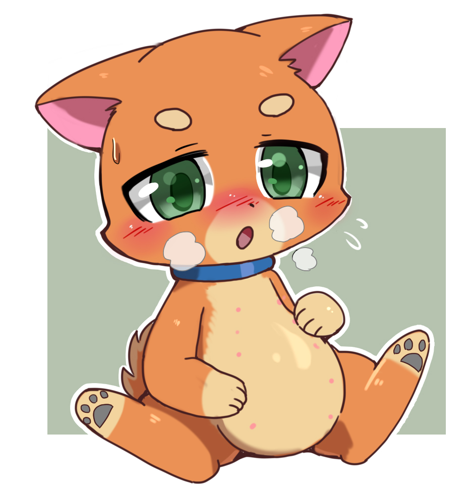 female feral ponta ponta_(pukupuku_tennen_kairanban) pregnant pukupuku_tennen_kairanban solo tokemaru