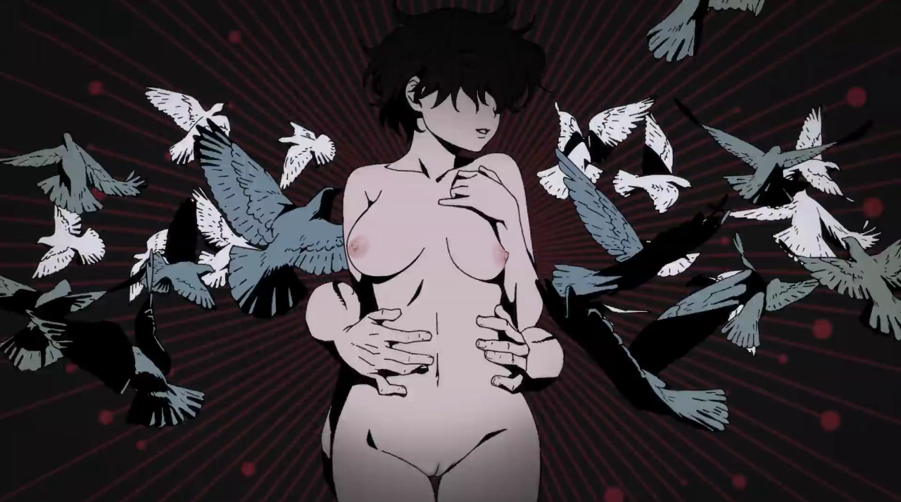 andy (undead unluck), breasts, edit, female, izumo fuuko, large breasts, nipples, nude, nude female, pussy, screencap, undead unluck