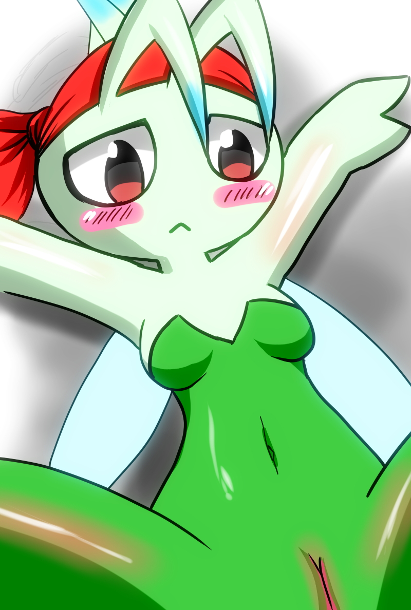 anthro blush celebi pokémon_(species) pokemon pokemon_(species) pussy small_breasts tokemaru