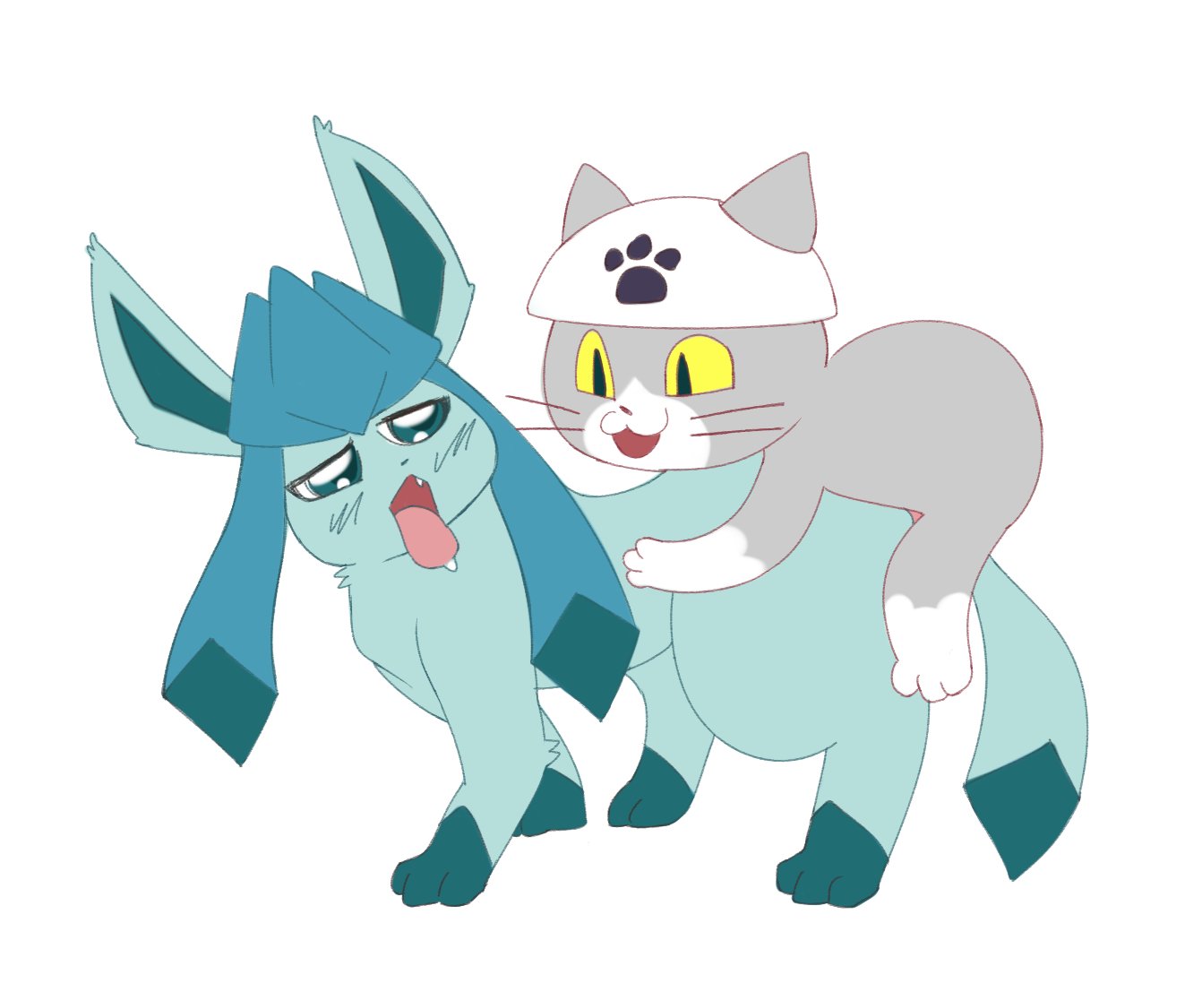 ambiguous_gender domestic_cat eeveelution felid feline felis genba_neko generation_4_pokemon glaceon mammal misterdonut nintendo no_humans pokemon pokemon_(species) sex