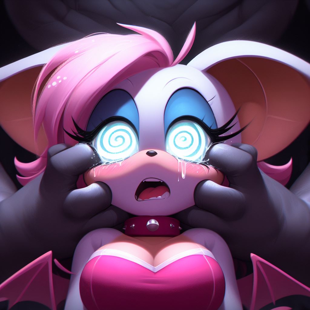 ai generated, anthro, bat, big breasts, bigger male, brainwashed, brainwashing, breasts, chiropteran, chocker, clothed, clothed female, crying, crying with eyes open, drooling, female, from behind, head grab, hypnosis, imminent rape, imminent sex, male, mammal, mind control, offscreen character, open mouth, rouge the bat, sega, size difference, sonic (series), sonic the hedgehog (series), spiral eyes, tagme