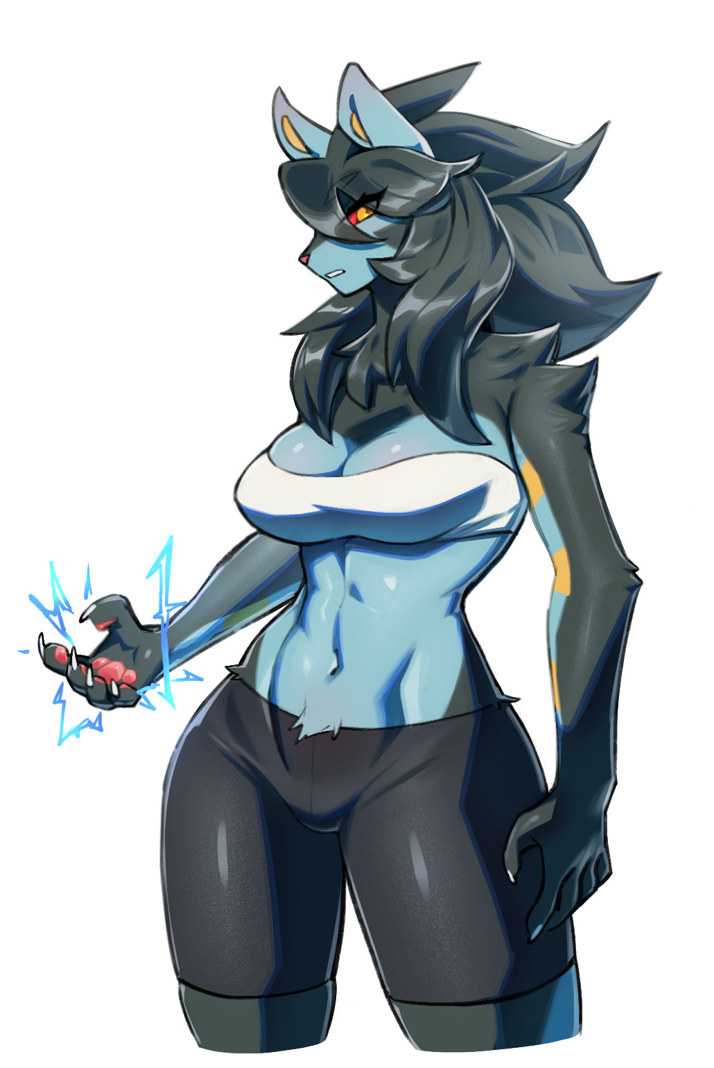 anthro azuu azuuart female_pokemon furry luxray pokémon_(species) pokemon pokemon_(species) tagme