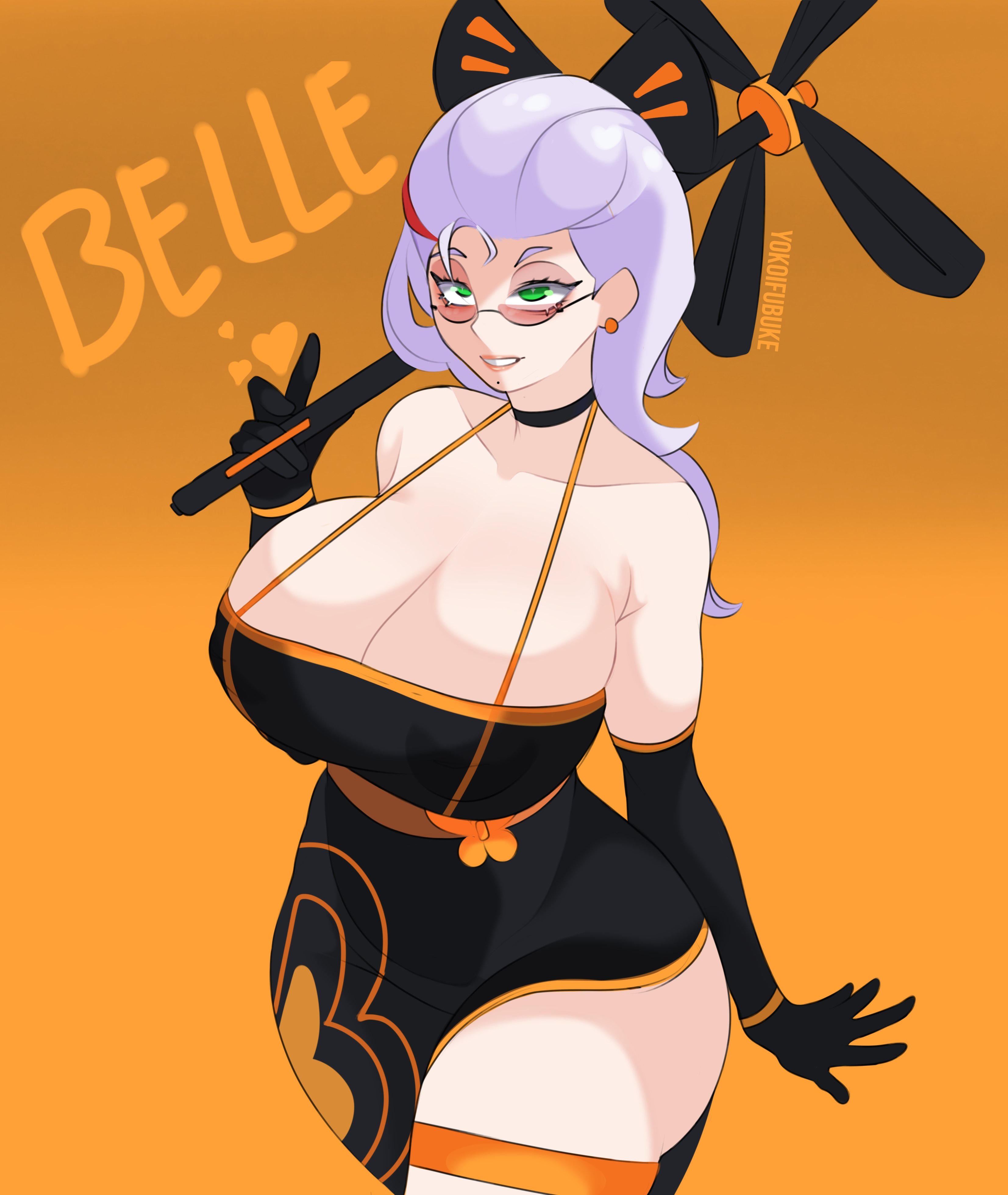 belle (brawl stars), big breasts, brawl stars, breasts, cosplay, female, yokoifubuke