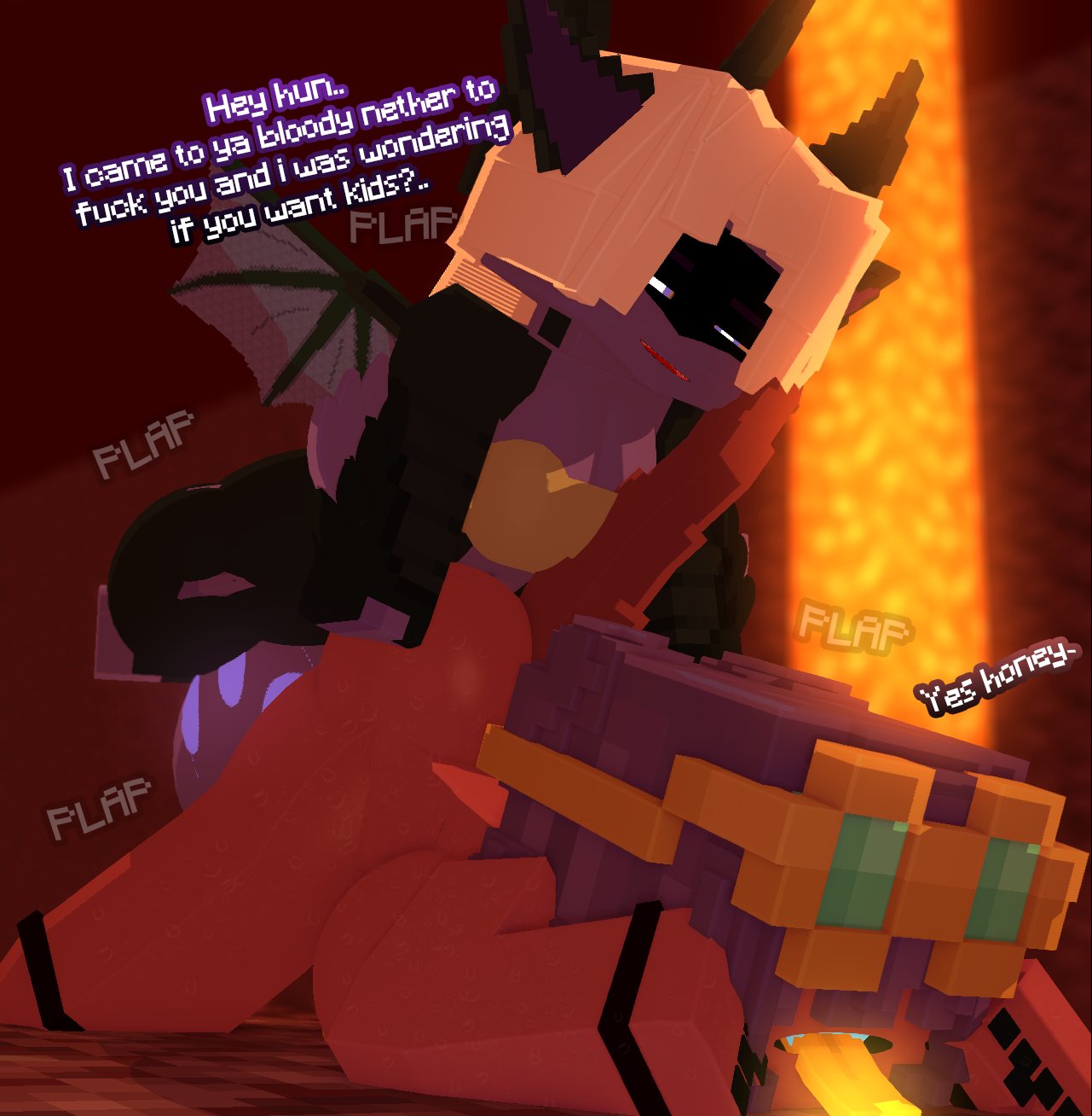 1futa 1girls 3d anilem_(mjbt) anthro balls black_body breasts dragon female futa_on_female futanari humanoid_penis melinajbt minecraft penis purple_body purple_skin solo tagme