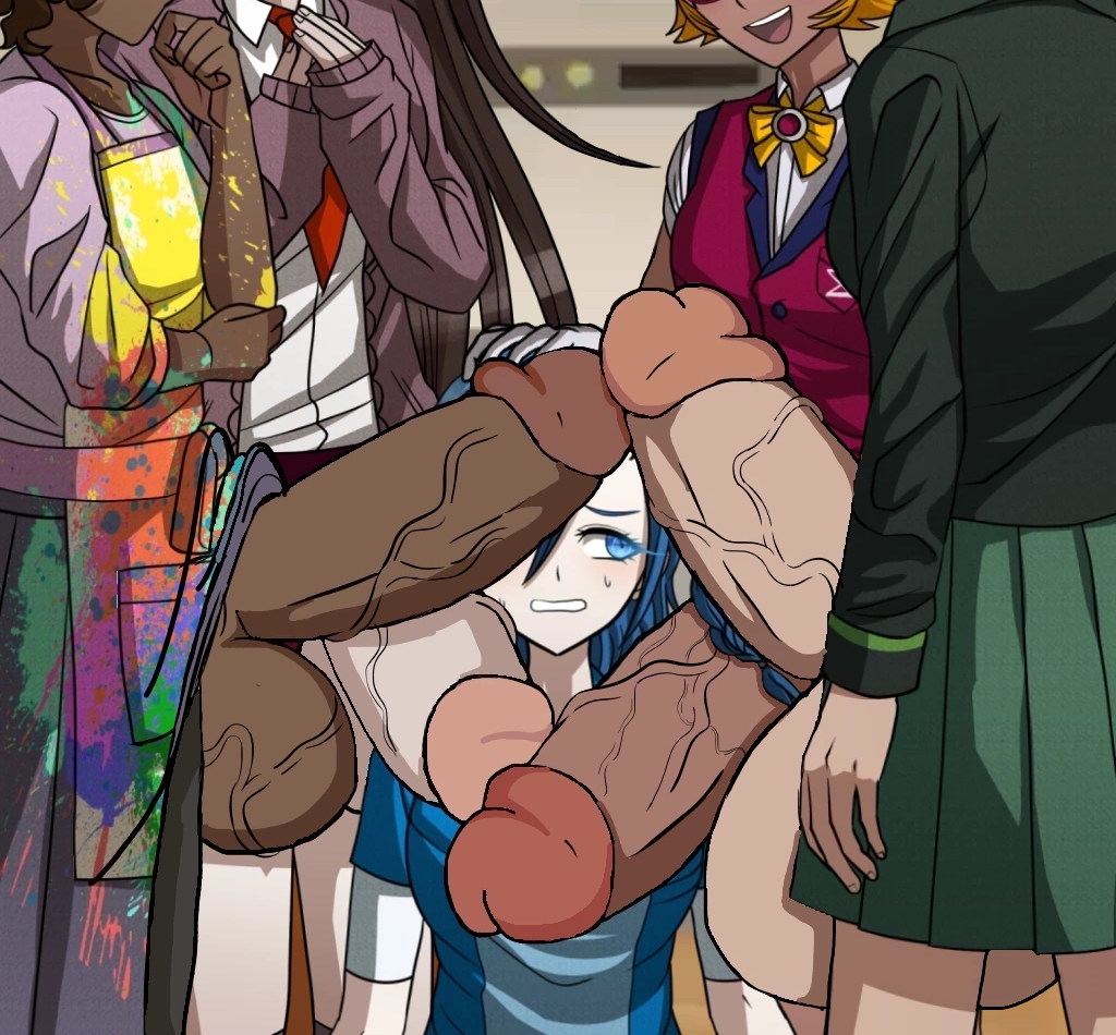 1girls 4futas balls big_penis blue blue_eyes blue_hair clothed clothing danganronpa danganronpa:_despair_time dark-skinned_futanari erection faceless_futanari fanganronpa female futa_on_female futanari hand_on_head huge_balls huge_cock human imminent_sex jeung_min lacroix_rose light-skinned_female light-skinned_futanari light_skin mostly_clothed nageishi_arei nervous pale-skinned_female pale-skinned_futanari penis self_upload sprite_edit standing surrounded_by_penises tawaki_teruko tobisa_eden veiny_penis why-am-ihere