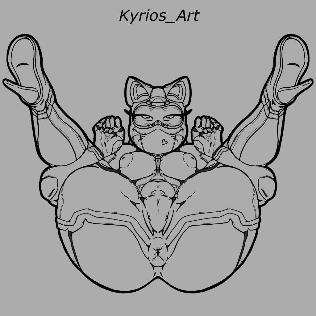 1futa 2023 alternate_version_at_source anus areolae ass balls big_ass big_breasts breasts dickgirl exoprimal futa_only futa_sans_pussy futanari heels holding_legs humanoid humanoid_penis inverted_nipples kyrios_art legs_up line_art nipples on_back perineum pretzel_position robot rolling_eyes showing_ass simple_background sketch solo solo_futa vigilant_(exoprimal)