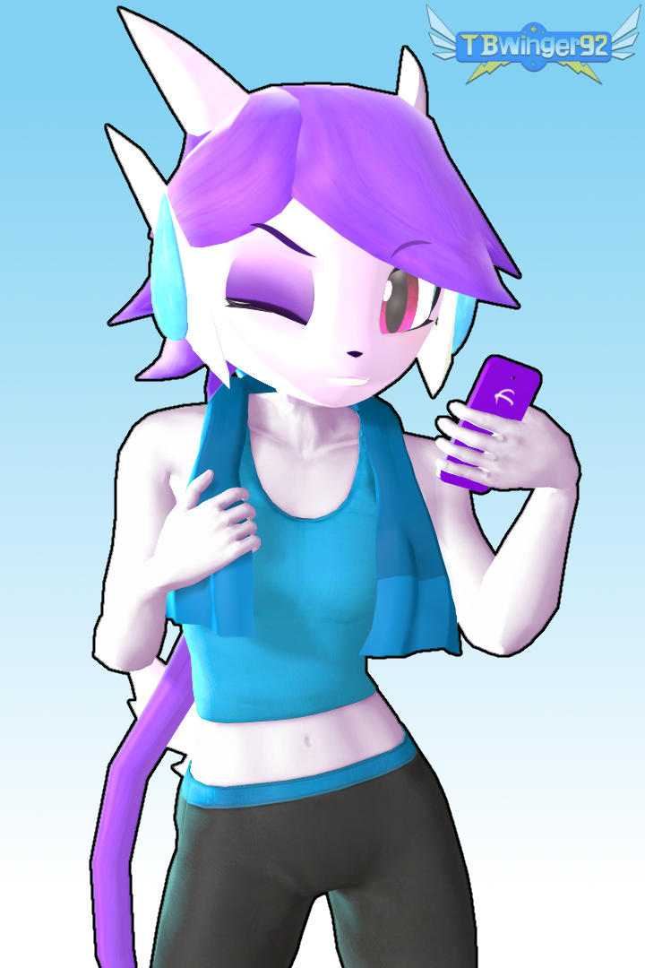 anthro aquatic_dragon dragon female female_protagonist freedom_planet freedom_planet_2 looking_at_viewer sash_lilac tbwinger92 video_games water_dragon winking_at_viewer yoga yoga_pants