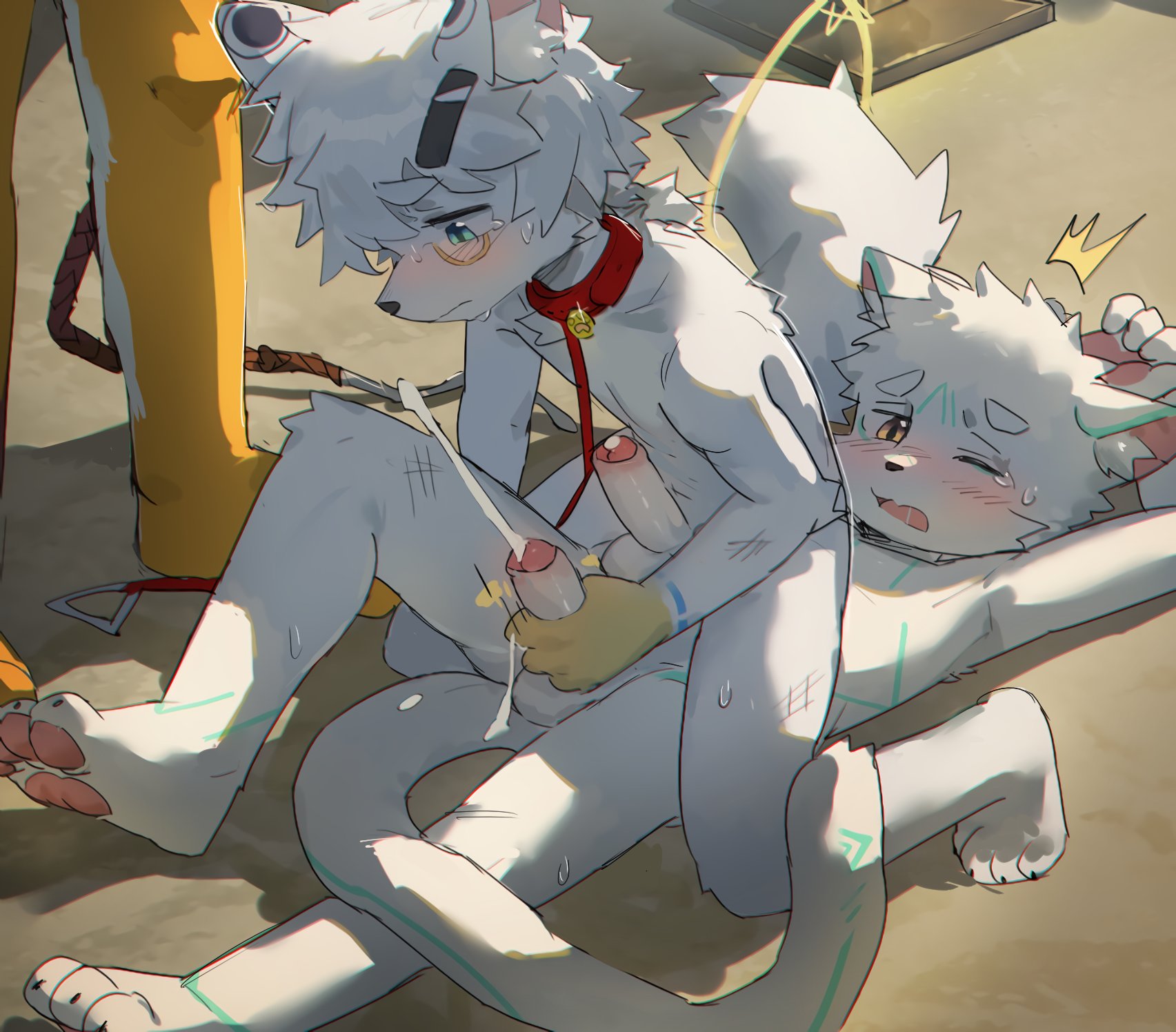 cub, cumshot, furry, gay, male, male cub, male only, penis, young