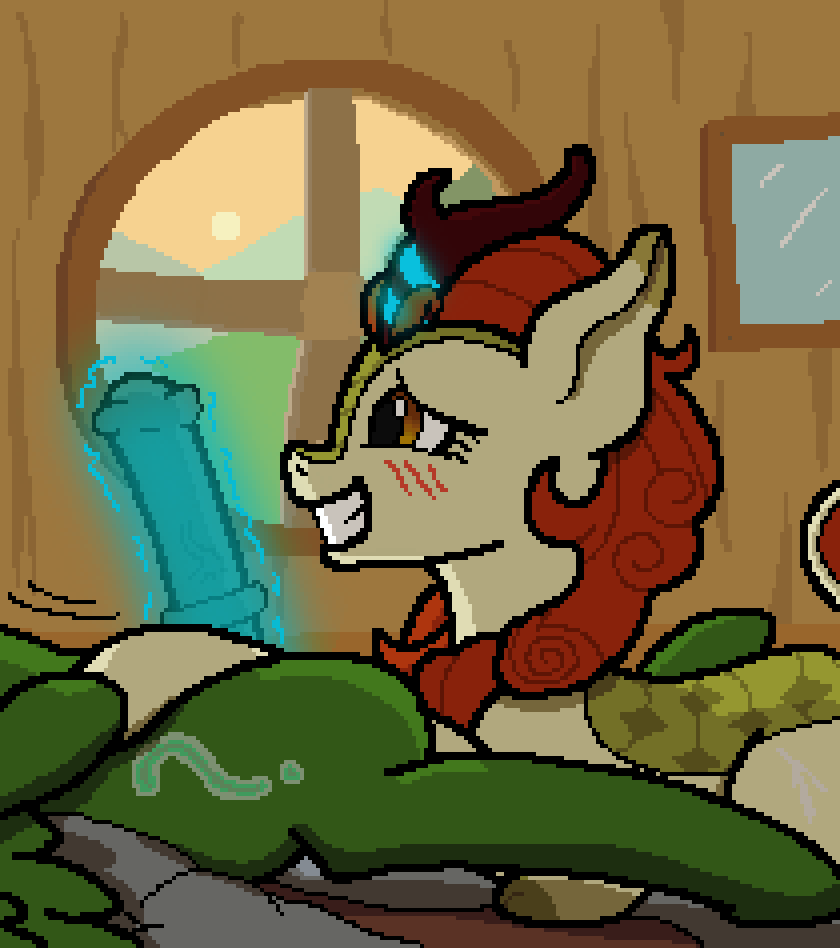 animal_genitalia animal_penis autumn_blaze_(mlp) blush duo equid equine equine_genitalia equine_penis fan_character female feral friendship_is_magic genitals hasbro lying male male/female mammal my_little_pony on_back partial_male penis realdash sitting smile story story_in_description