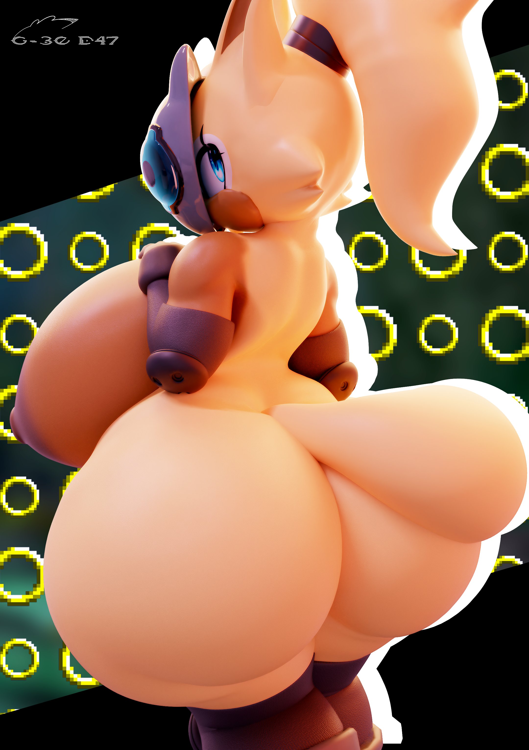 1girls, 3d, anthro, areola, ass, big ass, big breasts, blonde hair, blue eyes, breasts, breasts bigger than head, brown nipples, bubble ass, bubble butt, canine, female, functionally nude, fur, furry, geodat64, gigantic breasts, hi res, huge ass, huge breasts, hyper, hyper ass, hyper breasts, idw publishing, large breasts, looking at viewer, looking back, mammal, mask, nipples, nude, nude female, ponytail, rear view, rings, sega, sideboob, solo, solo female, sonic (series), sonic the hedgehog (comics), sonic the hedgehog (idw), sonic the hedgehog (series), tail, thick thighs, whisper the wolf, wide hips, wolf, wolf ears, wolf tail, yellow body, yellow fur
