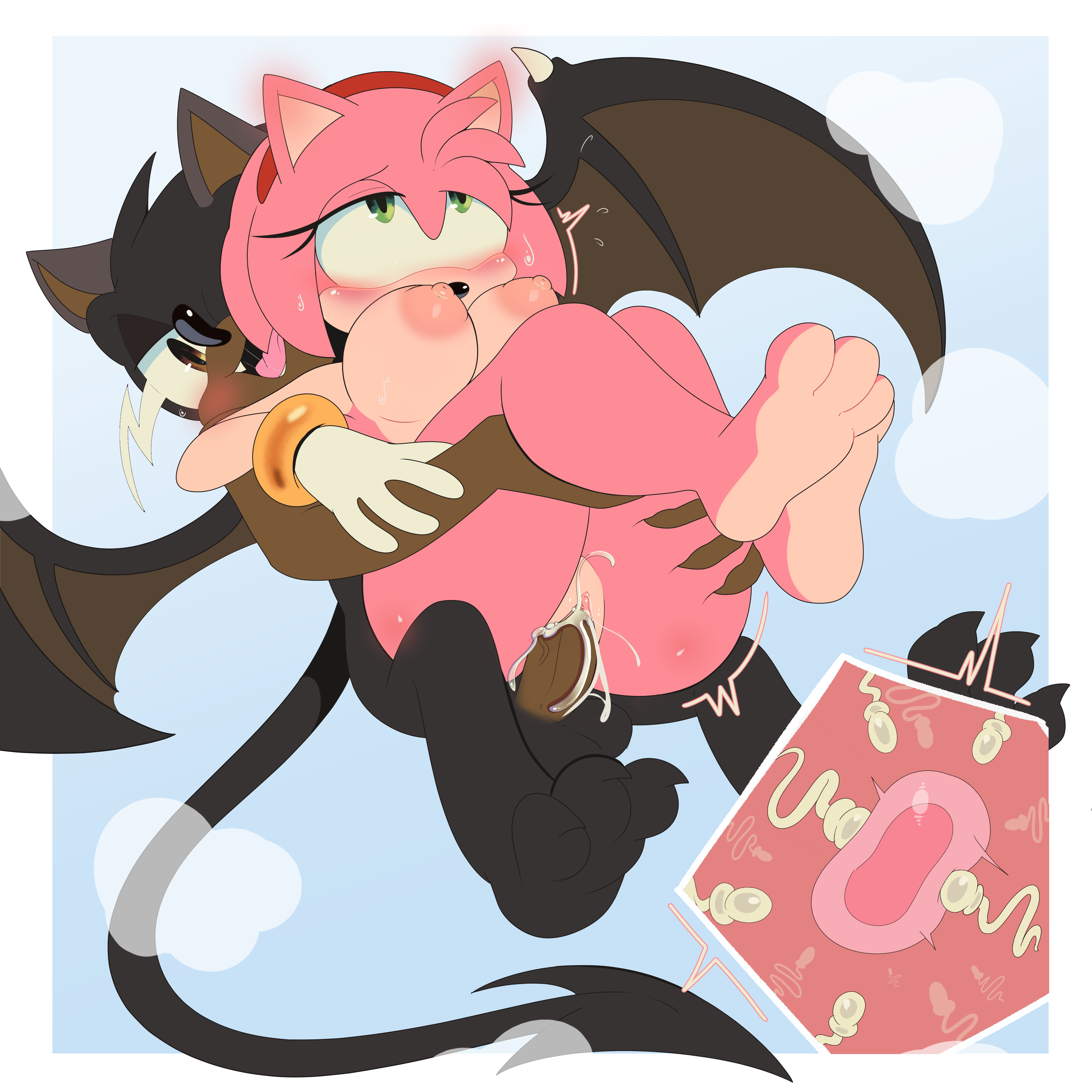 1girls, amy rose, anthro, apinkgrape, ass, blush, breasts, carrying, carrying partner, cum, cum in pussy, cum inside, demon, female, female on top, flying, flying sex, from behind, furry, green eyes, impregnation, incubus, interspecies, legs together, looking pleasured, male, nipples, ovum, ovum deformation, penetration, penis, pussy, sega, sex, short hair, smiling, sonic (series), sonic oc, sonic the hedgehog (series), sperm, sperm cell, tagme, tail, vaginal penetration, wings, x-ray