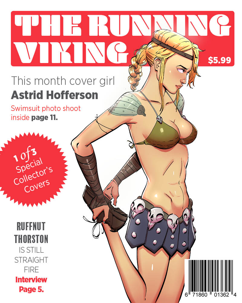 1girls astrid_hofferson blonde_hair blue_eyes body_paint disclaimer dreamworks female female_only how_to_train_your_dragon light-skinned_female light_skin magazine magazine_cover solo solo_female