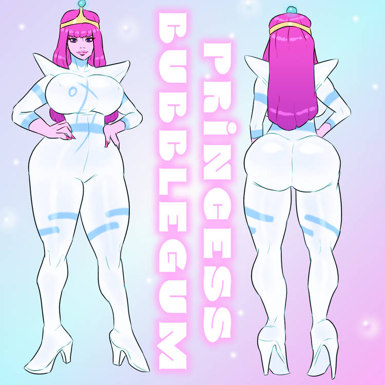 1girls, adventure time, ass, big ass, big breasts, big butt, bodysuit, breasts, female, heels, high heels, jay-marvel, old art, pink body, pink hair, pink skin, princess bubblegum