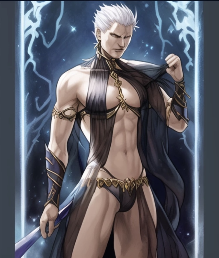 ai_generated athletic bangles crossdressing devil_may_cry forced_feminization harem_outfit male male_only revealing_clothes see-through_clothing sex_slave skimpy slave slave_outfit slaveboy vergil