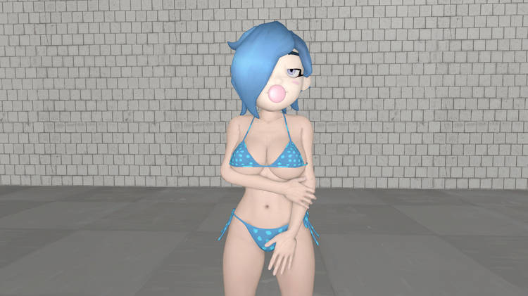 3d 3d_(artwork) bikini bubble_gum classic_tari_(smg4) female_only glitch_productions seductive_eyes smg4 tari_(smg4)