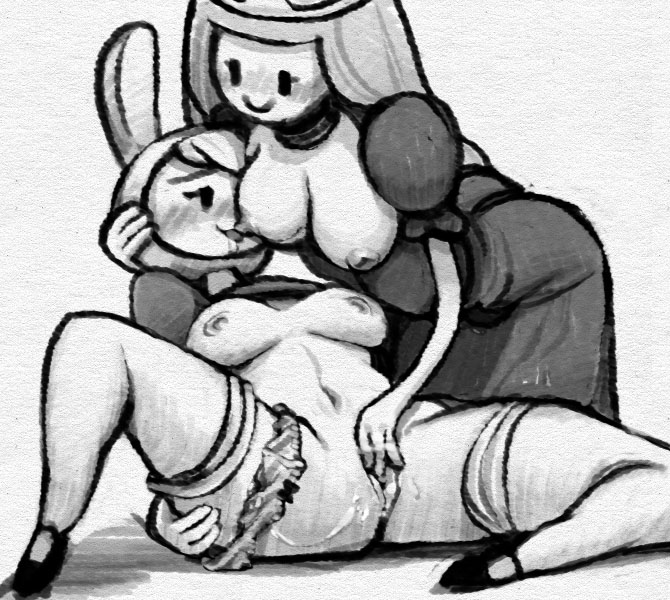 adventure_time areola ass bellend blush breastfeeding breasts breasts_out busty cartoon_network erect_nipples female female/female female_only fingering fionna_the_human_girl human humanoid multiple_girls navel nipple_licking nipple_sucking nipples panties panties_around_leg princess_bubblegum pussy pussy_juice saliva spread_legs stockings straight_hair thick_thighs thighhighs tongue tongue_out yuri