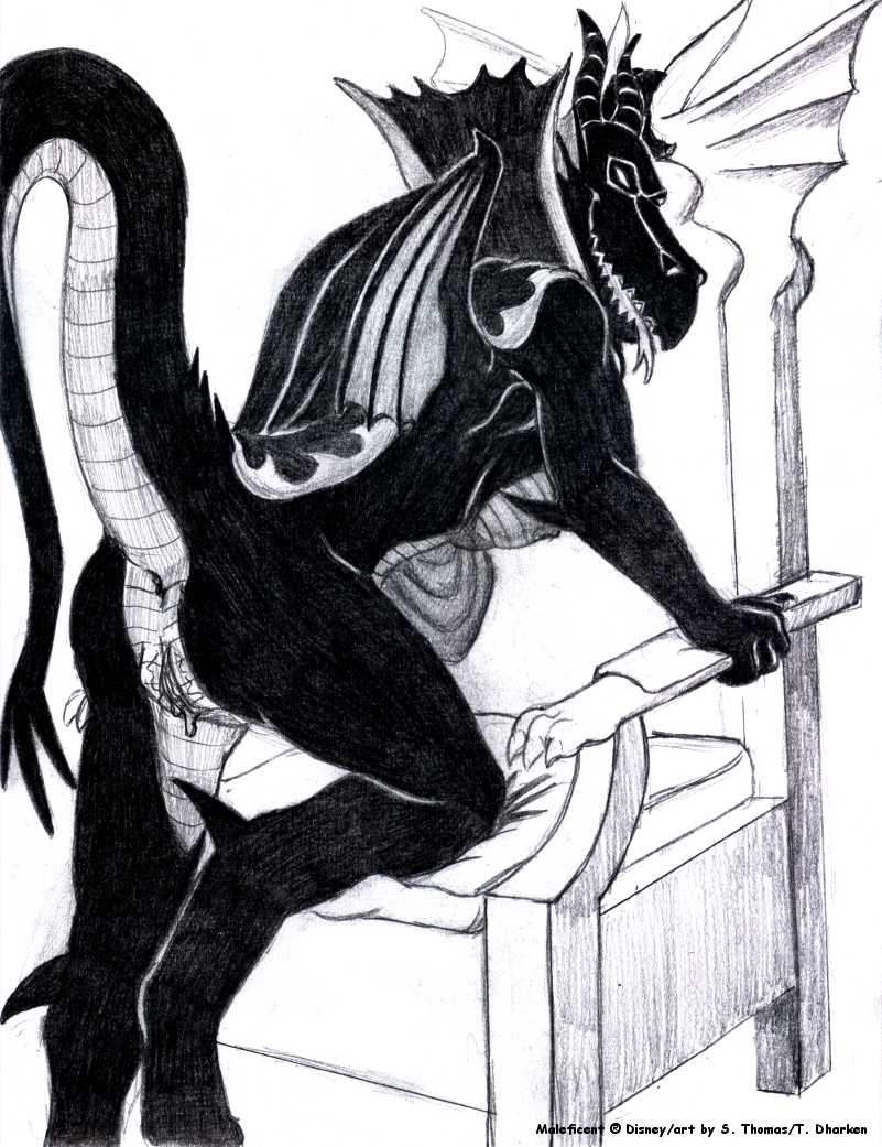 1girls anthro anus ass disney disney_villains dragon dragoness female looking_back maleficent monochrome pussy raised_tail scalie sleeping_beauty_(1959_film) solo t_dharken tagme tail wings