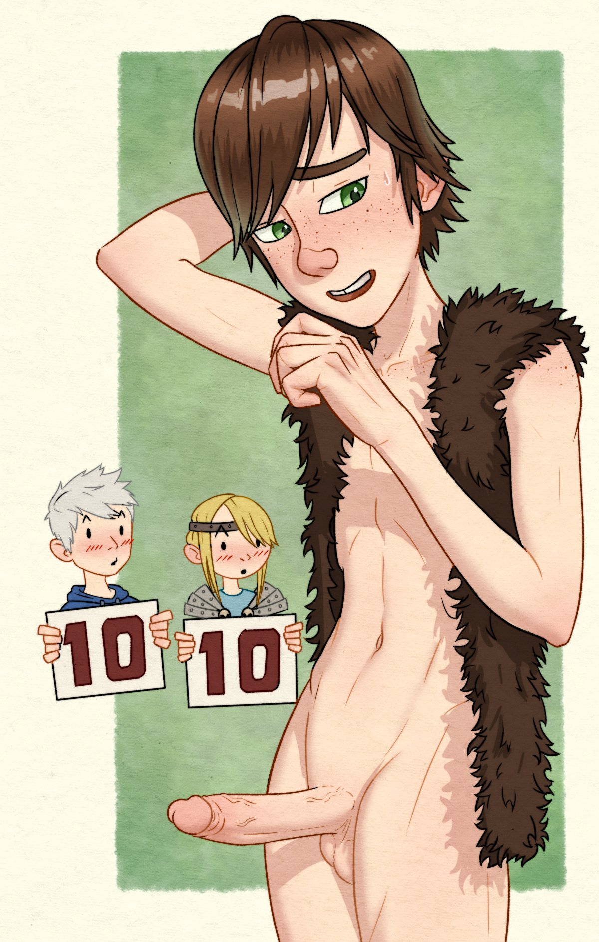 astrid_hofferson asyro big_penis blush boy brown_hair crossover dreamworks embarrassed erect_penis erection green_eyes hiccup_horrendous_haddock_iii how_to_train_your_dragon jack_frost_(rise_of_the_guardians) long_penis male_only naked_male nordic paramount_pictures rating retracted_foreskin rise_of_the_guardians tagme twink white_skin without_pants young younger_male