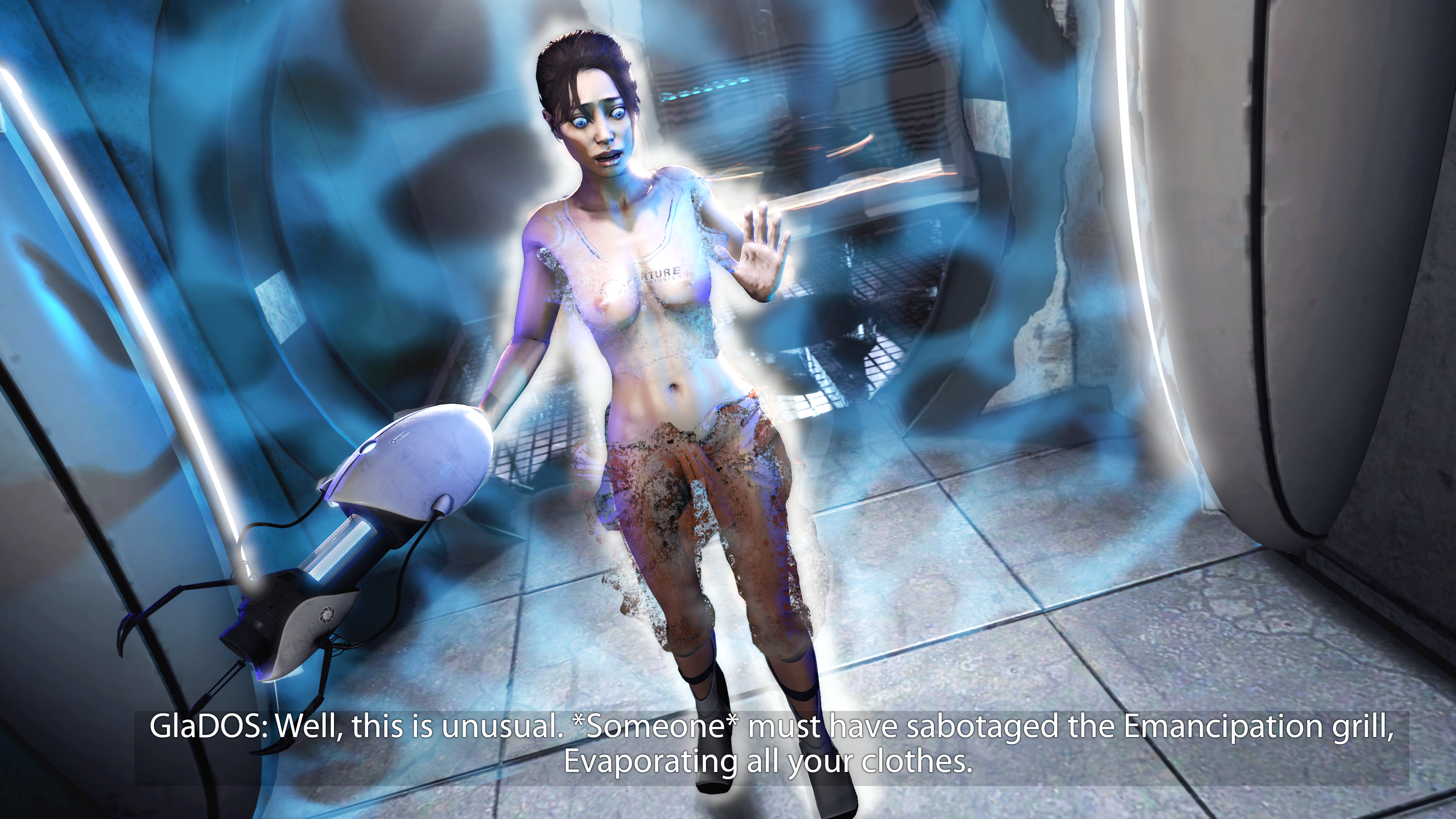 Rule34.dev - 3d 3d(artwork) breasts chell clothes_removed disappearing_clot...