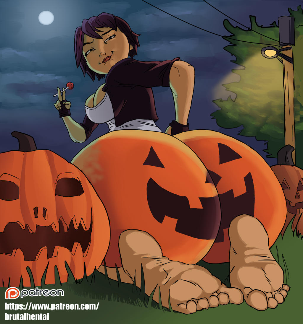 1girls asian asian_female ass barefoot big_ass big_butt big_hero_6 big_hero_6:_the_series black_hair brutalfemtality disney dyed_hair feet female female_only foot_fetish foot_focus from_behind from_behind_position full_moon gogo_tomago halloween lolipop looking_back marvel night_sky painted_ass purple_hair solo