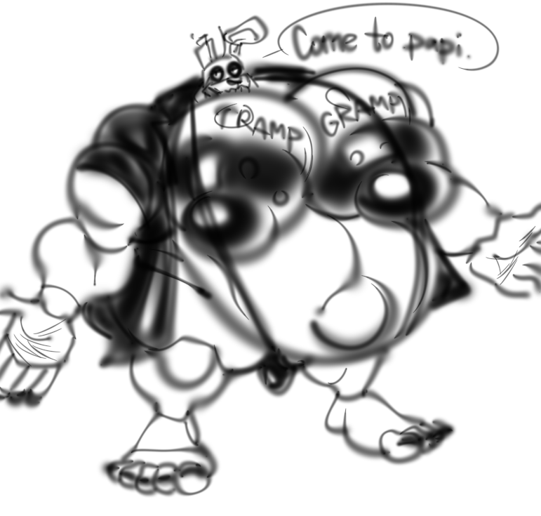 1boy 1male anthro belly big_nipples bobthetanuki bumpy_nipples dialogue extrasizedbob five_nights_at_freddy's five_nights_at_freddy's_3 fnaf hyper hyper_nipples inviting looking_at_viewer male male_only monochrome musclegut muscular_arms muscular_legs nipples solo solo_male springtrap springtrap_(fnaf) text thick_nipples thong william_afton writing_on_body writing_on_chest