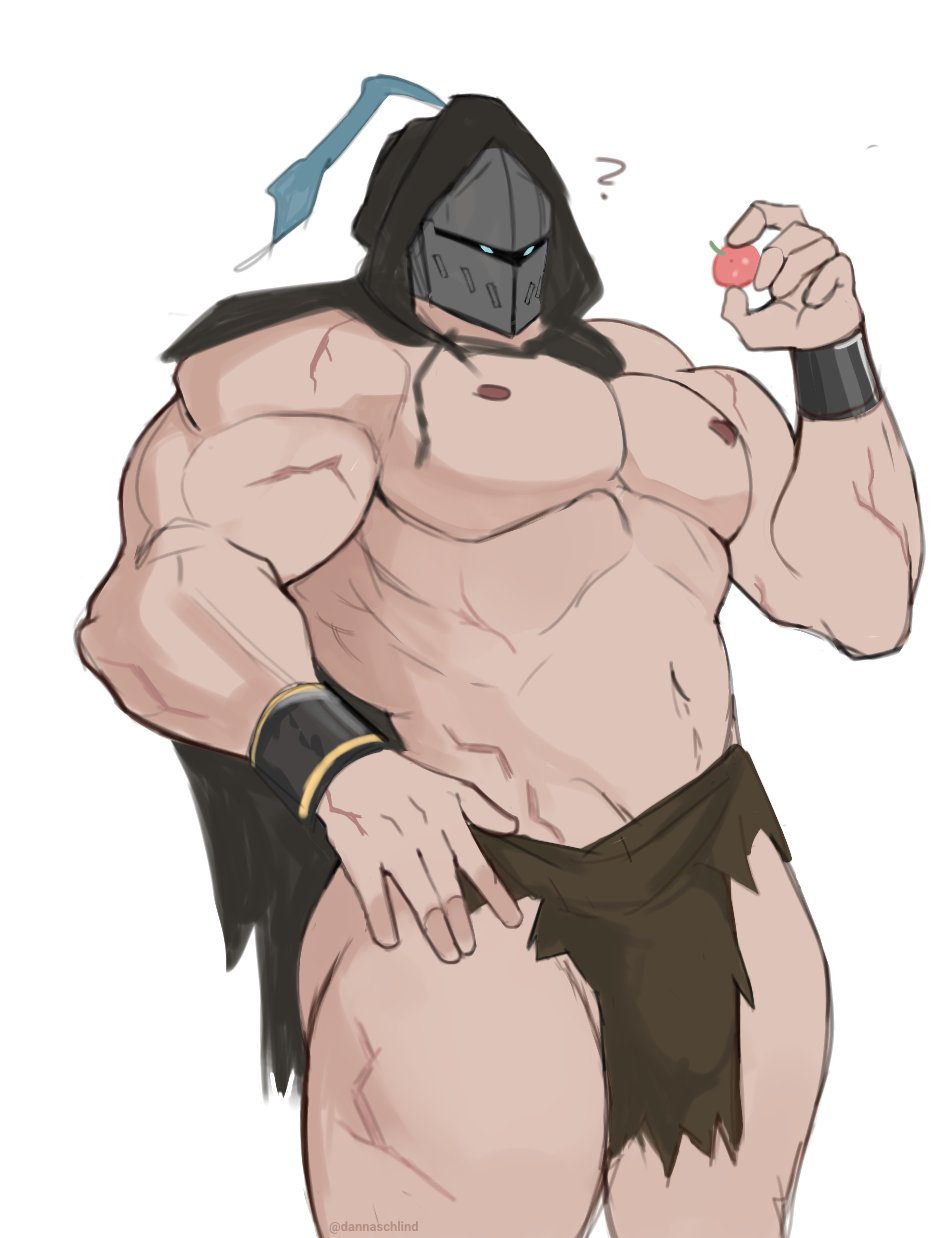 bara bulge helmet hood loincloth male male_only muscles muscular schlindwein shirtless solo solo_male strawberry strawberry_(schlindwein)