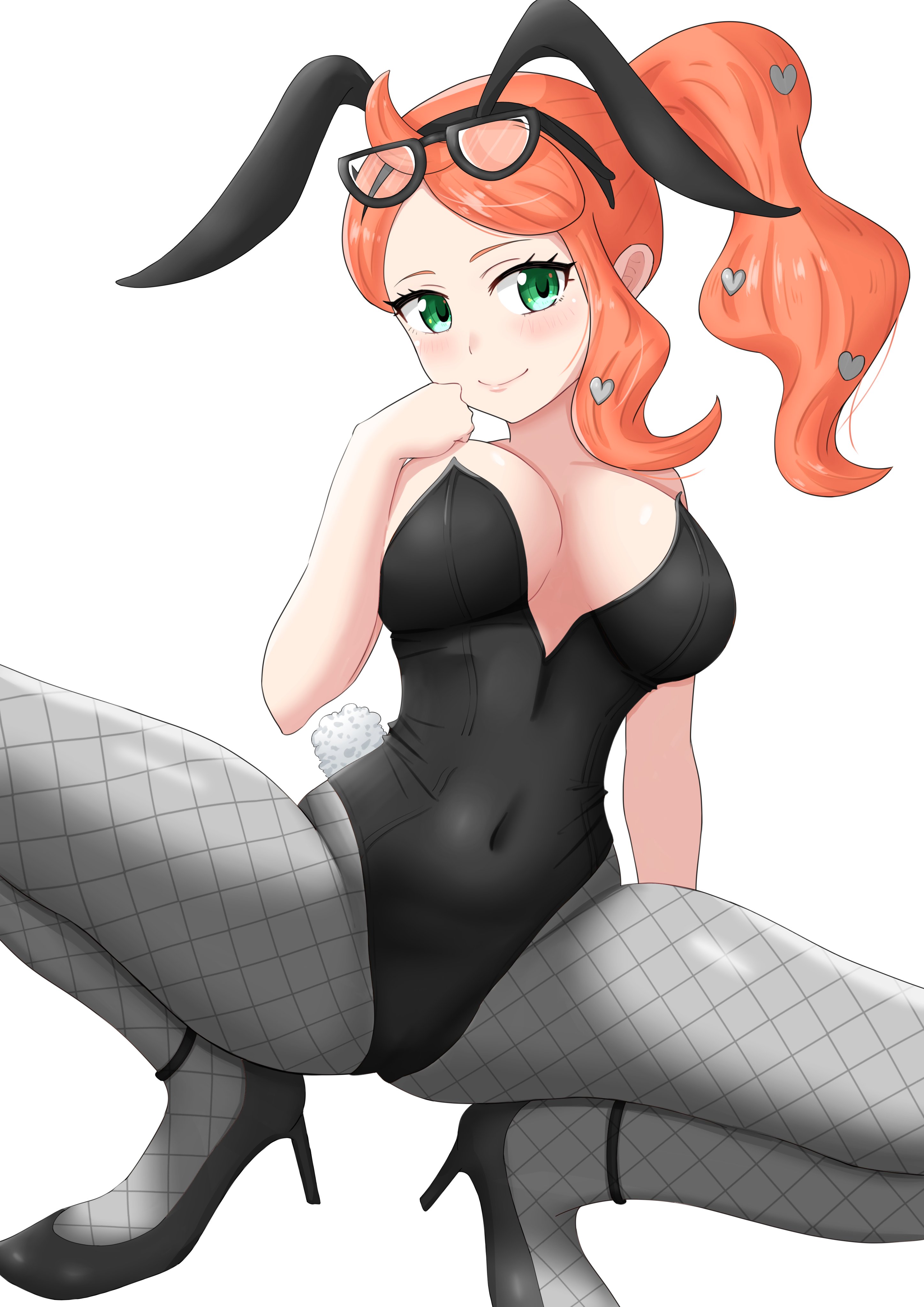 breasts, bunny ears, bunny girl, bunnysuit, female, female only, looking at viewer, maho (corotonton5150), nintendo, pantyhose, pokemon, pokemon ss, solo, sonia (pokemon), tagme