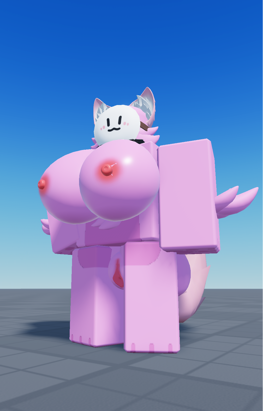 1girls 3d arm_fluff belly_fluff big_ass big_boobs big_breasts big_butt bottom_view cat_ears cat_tail completely_nude completely_nude_female cute fluffy_ears fluffy_tail furry huge_boobs huge_breasts mask nipples nude oc pink_body pink_ears pink_fur pussy roblox uwu_cat_(artist) uwu_cat_(oc) white_ear_fluff