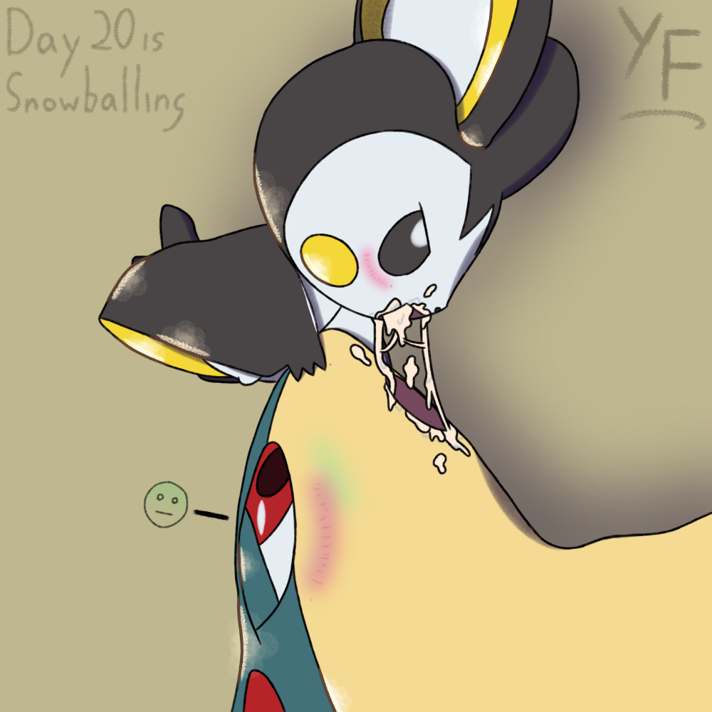 1:1 2023 after_kiss ambiguous_gender black_body black_eyes bodily_fluids cum cum_in_mouth cum_inside cum_string digital_media_(artwork) disgust duo emolga fates feral generation_2_pokemon generation_5_pokemon genital_fluids kinktober looking_at_another mammal mustelid musteline nintendo open_mouth page_20 pokemon pokemon_(species) quilava red_eyes rodent shadow signature simple_background snowballing tan_body text white_body yellow_cheeks