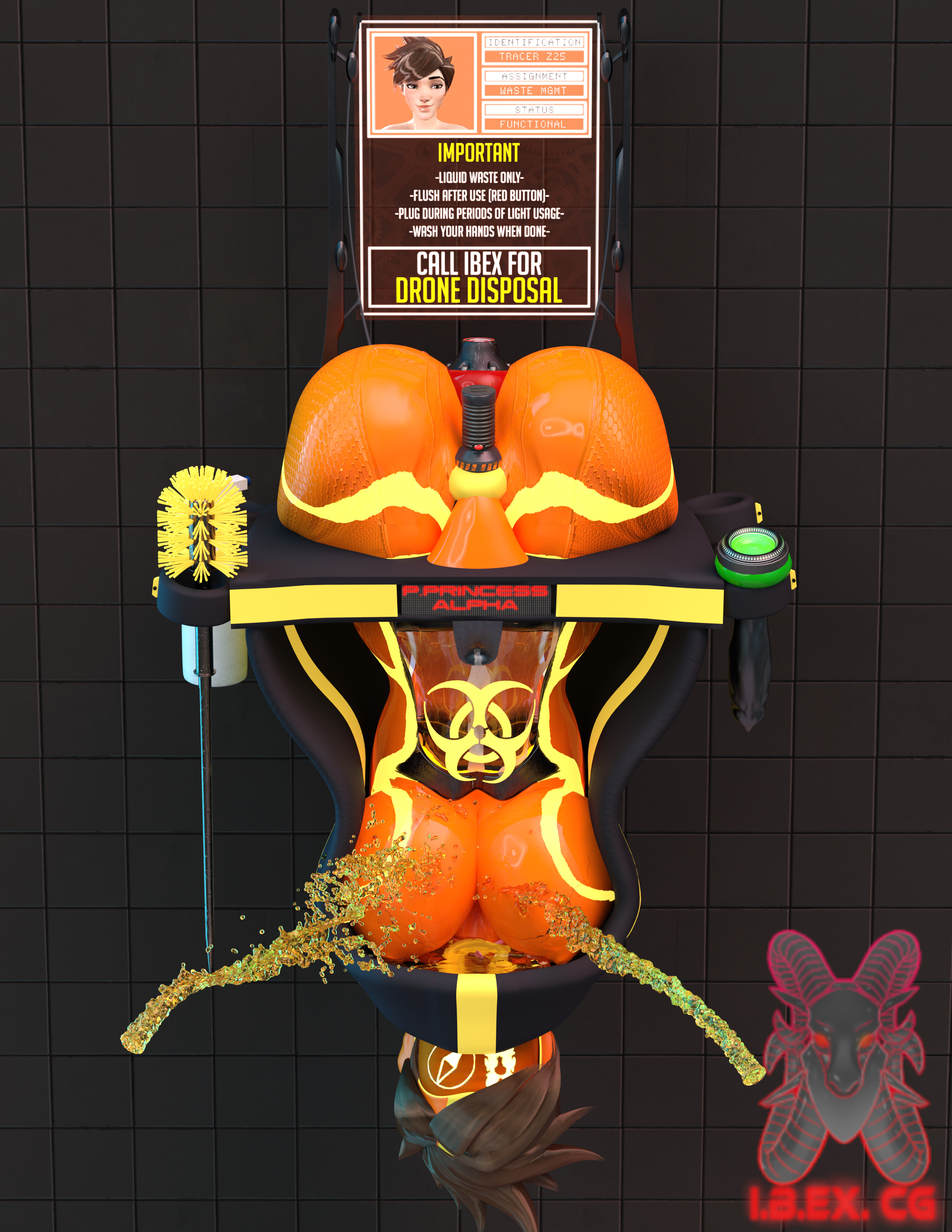 1girls, 3d, ass, big ass, big breasts, big butt, bimbo, body modification, breasts, english text, female, human toilet, hypnosis, ibex-cg, lena oxton, mind break, mind control, overwatch, peeing, piss drinking, pissing, pottyprincess (ibex), scat, slave, text, tracer, urination, urine, watersports