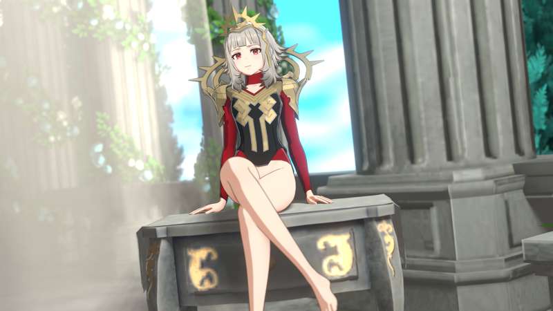 1girls 3d alternate_costume alternate_hairstyle bottomless crossed_legs fire_emblem fire_emblem_engage fire_emblem_heroes nintendo official_alternate_costume official_alternate_hairstyle overused23 veronica_(fire_emblem) veronica_(princess_rising)_(fire_emblem)