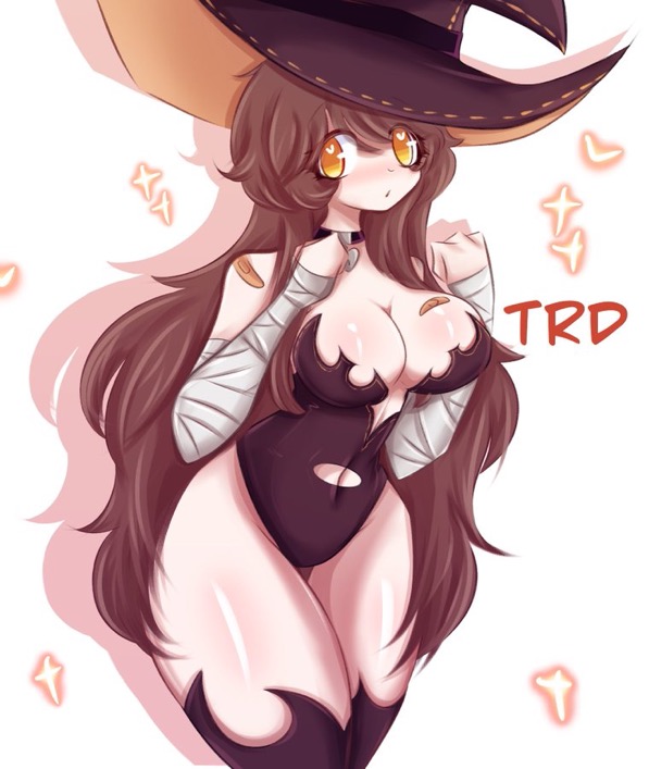 brown_hair cute indie_virtual_youtuber shy sky_(skyaboveme) tagme thighs trd-yo virtual_youtuber witch witch_hat yellow_eyes