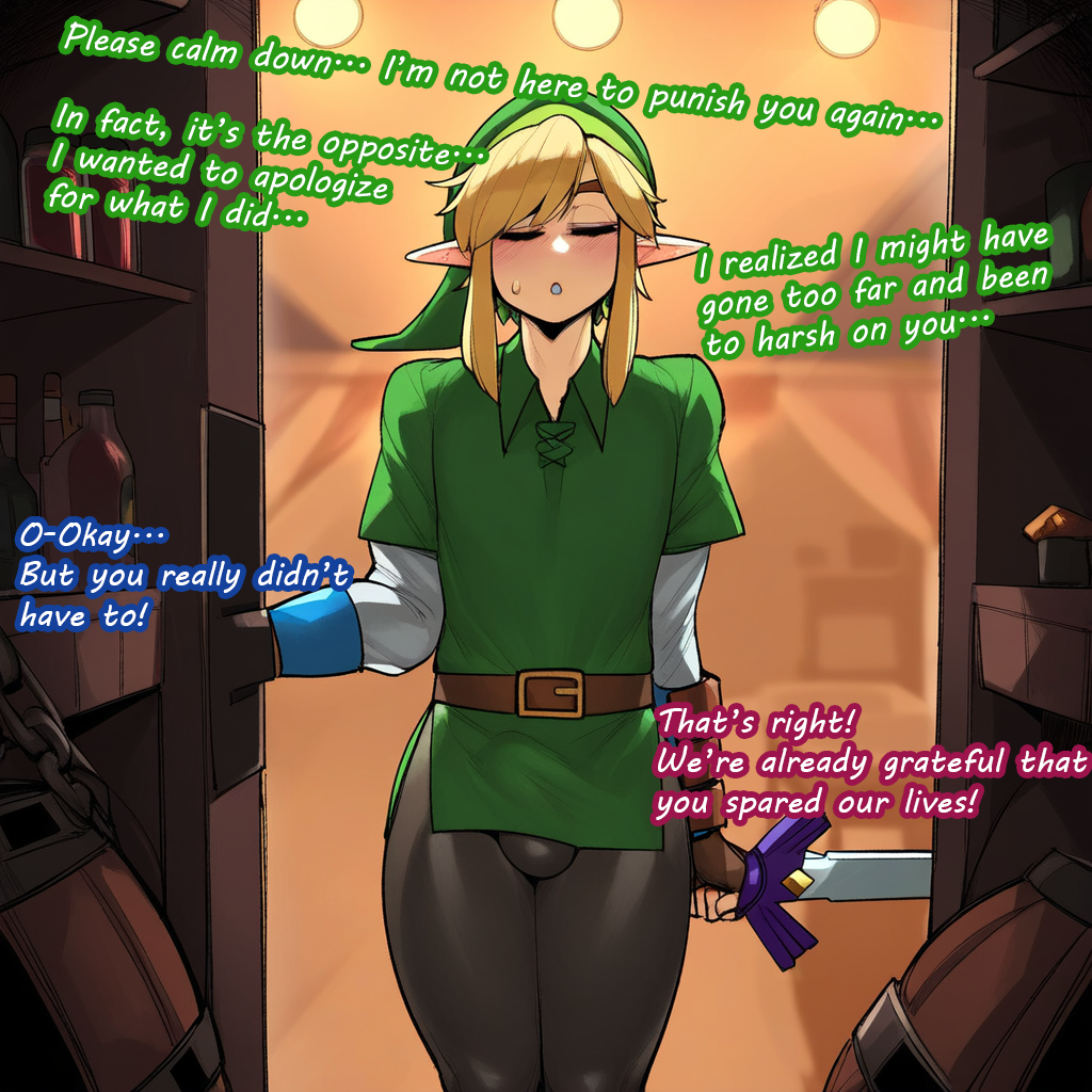 1boy 3boys ai_generated anal_invitation aqua_eyes bar big_penis blonde_hair blue_eyes blush bulge cheating cheating_boyfriend cucked_by_femboy cuckold dark-skinned_male dialogue elf elf_ears femboy femboysub hylian imminent_anal imminent_sex interracial inviting_to_sex light-skinned_male link long_penis mutual_cheating netorare nintendo ntr pointy_ears ponytail rantyp shy slim tavern tears_of_the_kingdom text the_legend_of_zelda the_legend_of_zelda:_tears_of_the_kingdom