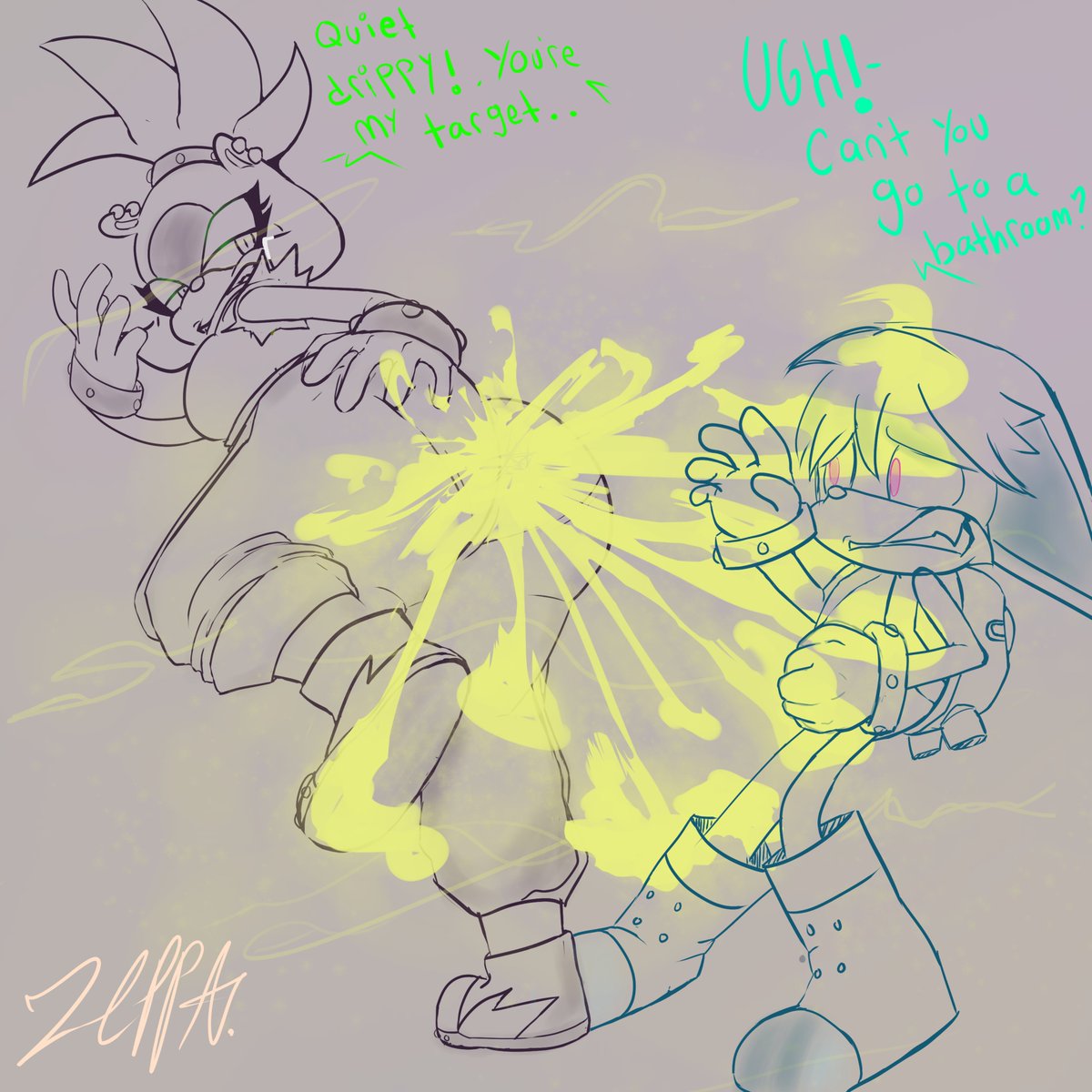 1boy, 1girls, ass, ass focus, big ass, big butt, bubble ass, bubble butt, disgusted, fart, fart cloud, fart fetish, female, huge ass, huge butt, idw publishing, kitsunami the fennec, male, sega, sonic (series), sonic the hedgehog (comics), sonic the hedgehog (idw), sonic the hedgehog (series), surge the tenrec, zeppauwa