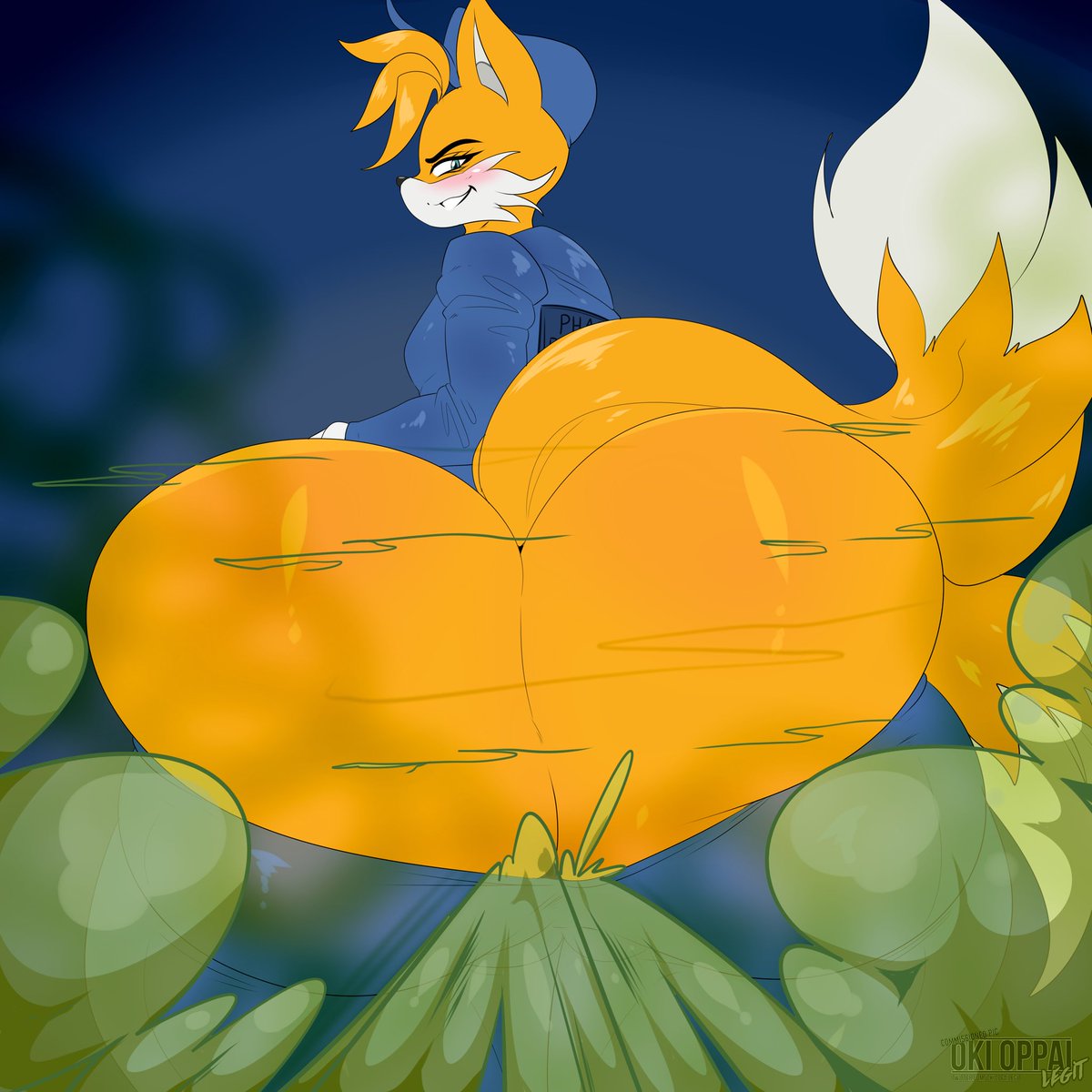 1boy anthro ass ass_cleavage big_ass big_butt butt_crack fart fart_cloud fart_fetish fox huge_ass huge_butt male male_fart okioppai pulling_up_pants sega solo sonic_(series) sonic_the_hedgehog_(series) tails_the_fox