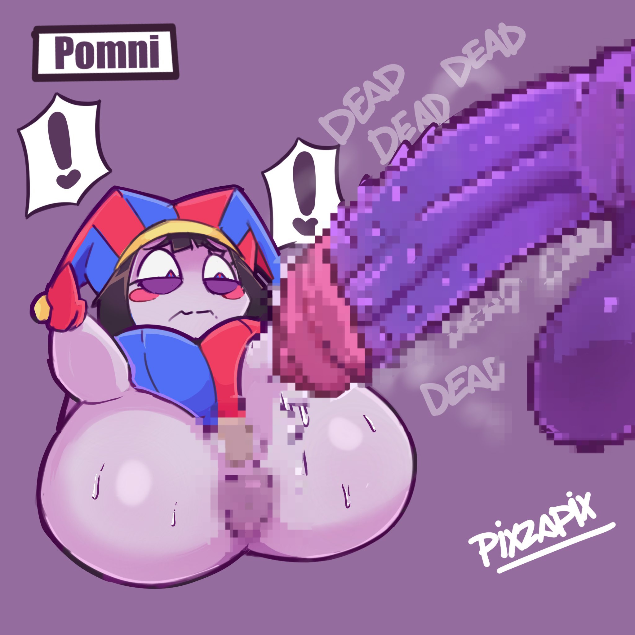 2023, 2d, 2d (artwork), 2d artwork, armpits, ass, asshole, big ass, big breasts, big penis, big thighs, blush, breasts, brown hair, censored, female, glitch productions, gloves, gooseworx, jester, jester cap, jester costume, jester girl, jester hat, jester outfit, looking behind, male, nipples, penetration, penis, penis in ass, penis in pussy, pixzapix, pomni, pomni (the amazing digital circus), pussy, short hair, the amazing digital circus, thick thighs, white body, wip