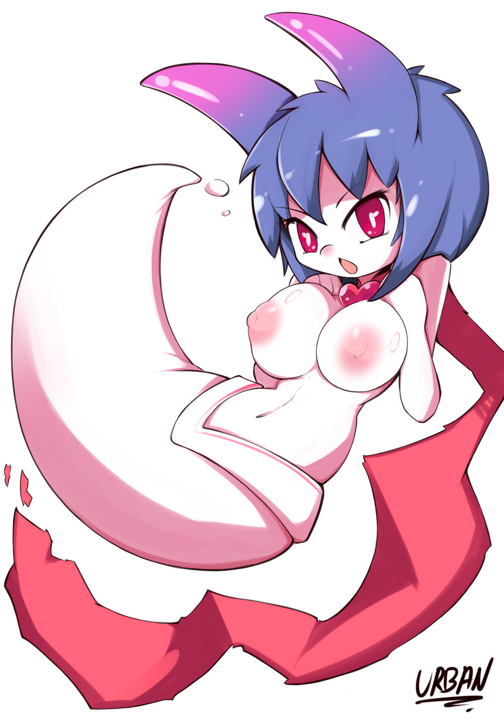 breasts disgaea disgaea_d2 laharl laharl-chan large_breasts monster_girl nippon_ichi_software sea_angel_(disgaea) topless topless_female urban-centre