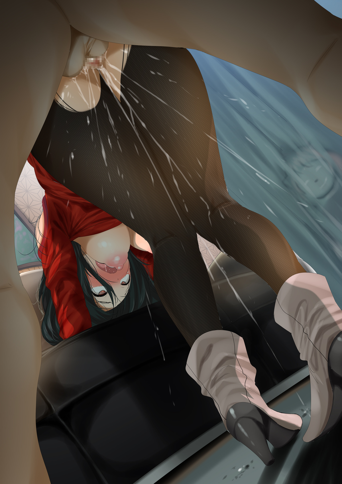 1boy, 1girls, breasts, breasts out, censored, cum, cum inside, female, fumihiko (pixiv2658856), high heel boots, high heels, human, male, sex, sex from behind, spy x family, tagme, yor briar, yor forger